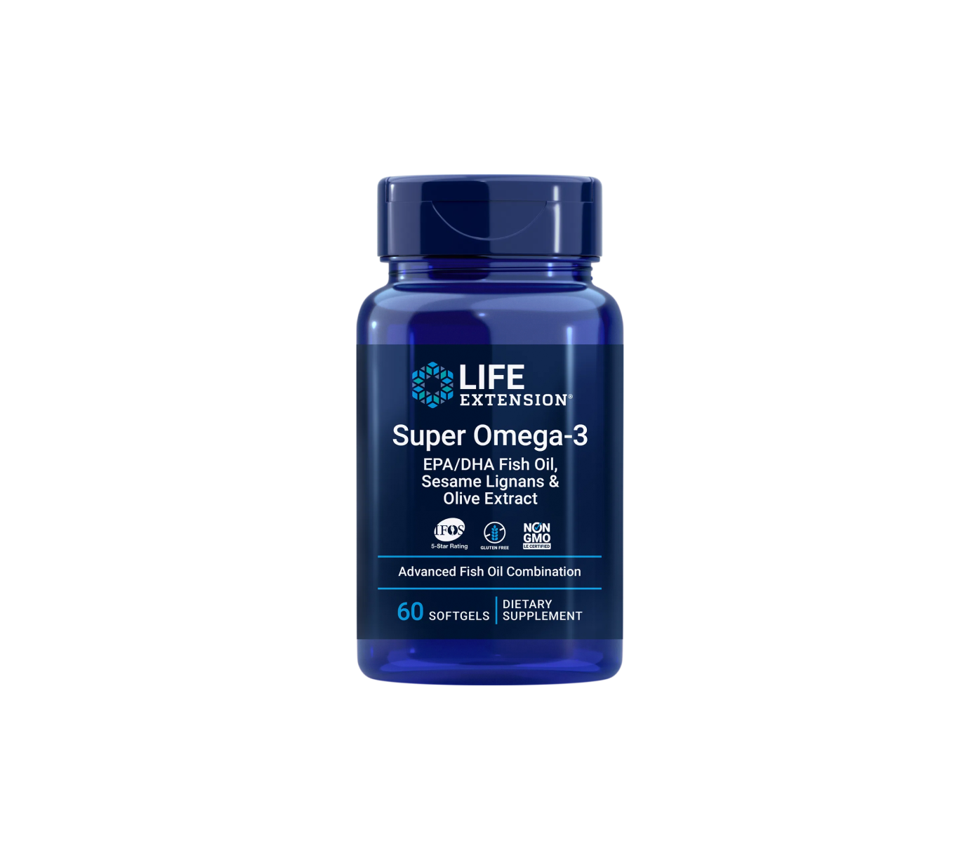 60 softgels of Super Omega-3 EPA/DHA with Sesame Lignans & Olive Extract, heart, brain, healthy inflammatory response